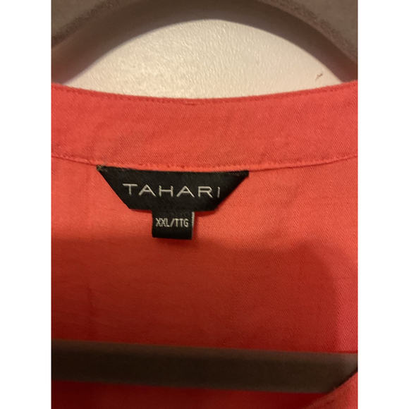 Tahari Coral Button Down tie front Shirt XXL - Picture 3 of 11